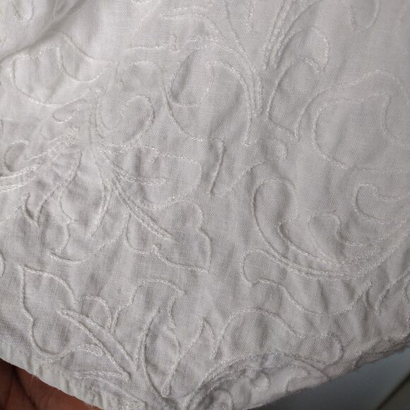 Soft Surroundings Linen Embroidered Vneck Long Sleeve Tunic Top Size XL Cream - Picture 5 of 8